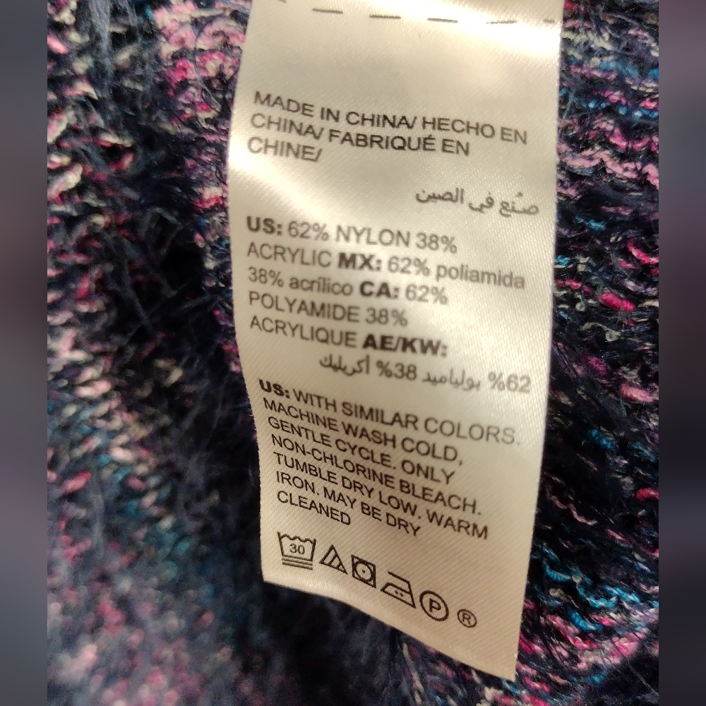 Chico's Multi-Colored Marled Eyelash Pullover Sweater Women's L Boho Retro - Picture 8 of 8